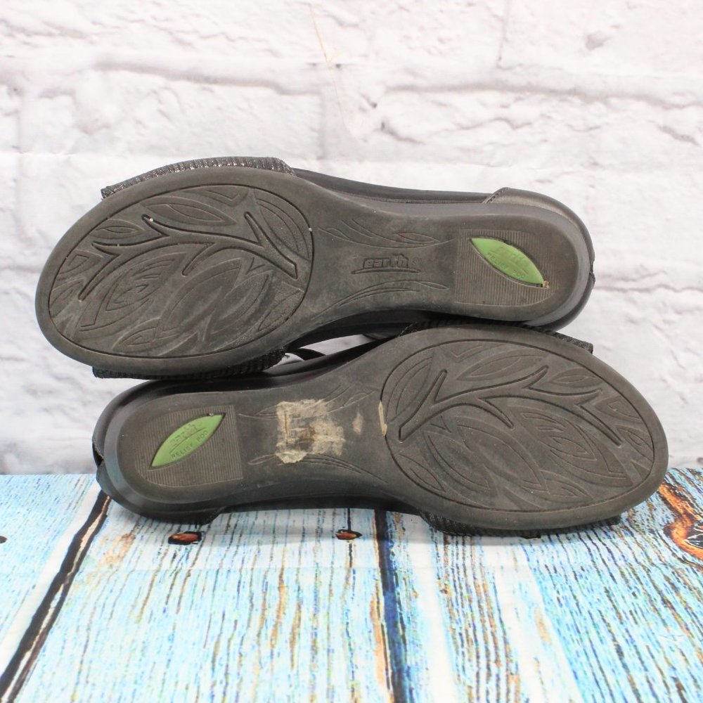 Earth Hera Gray Leather Adjustable Ankle Strap Sandals Size 7.5 B - Picture 7 of 9